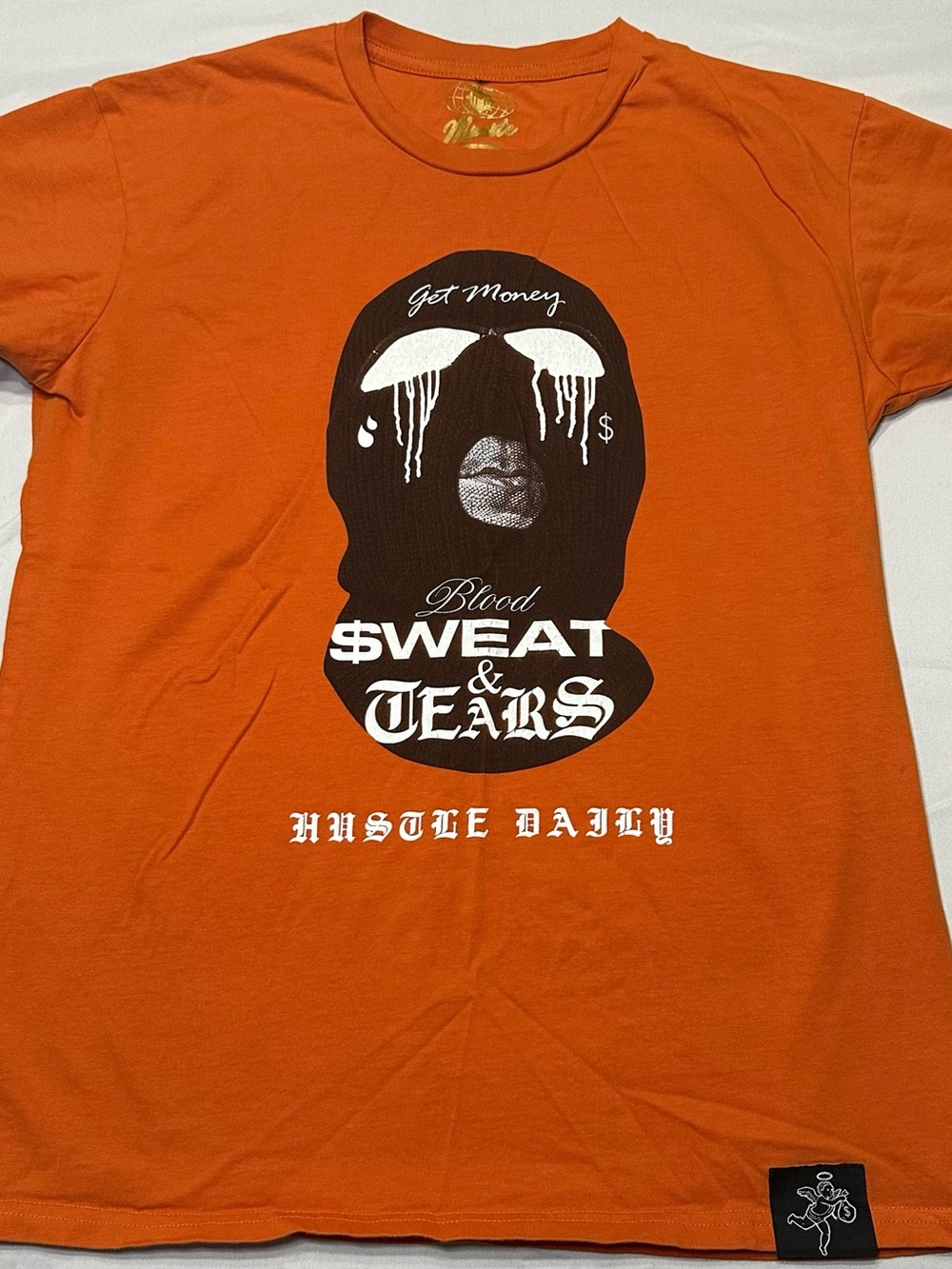 Hasta Muerte Orange Ski Mask Graphic Tee Men's Medium M